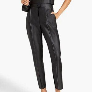 CAES Faux Leather and Cotton Tapered Pants Black Size Medium
